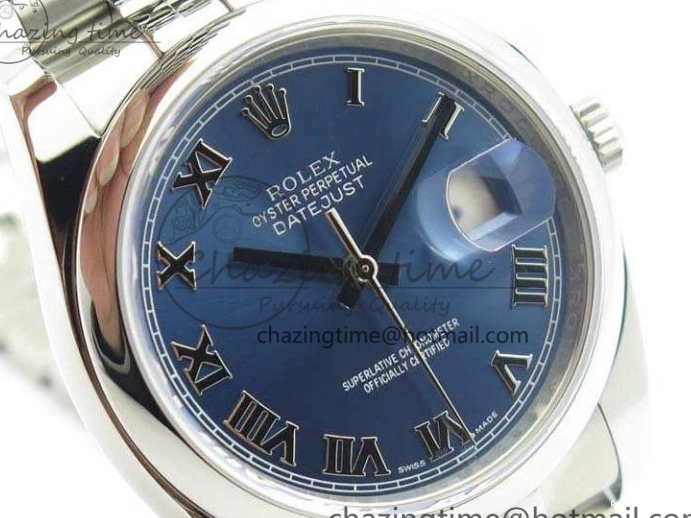 0116 DateJust 36mm SS 116200 ARF 1:1 Best Edition Blue Roman Dial On 904L SS Jubilee Bracelet SA GoodFit 3520